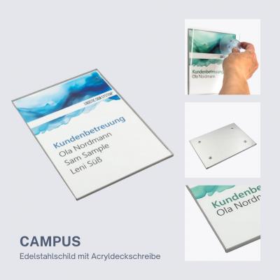Türschild Campus Din A5 Edelstahl Schilder